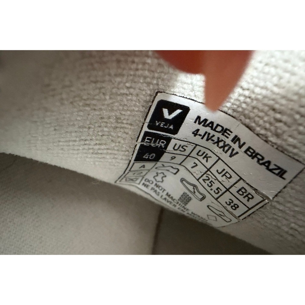 Veja Esplar White Leather Sneakers Beige Suede Low Top Lace Up Women's 8 - Picture 7 of 7